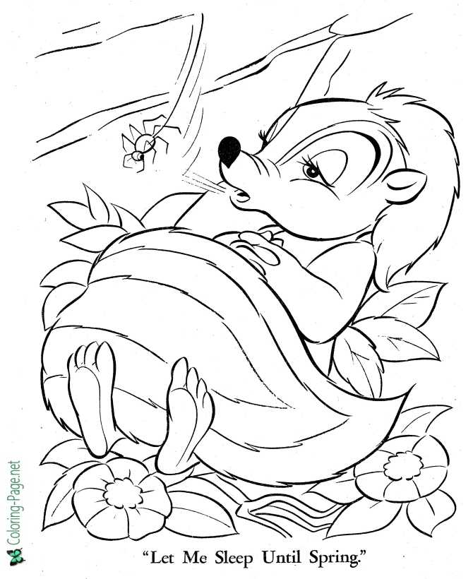 bambi skunk coloring page