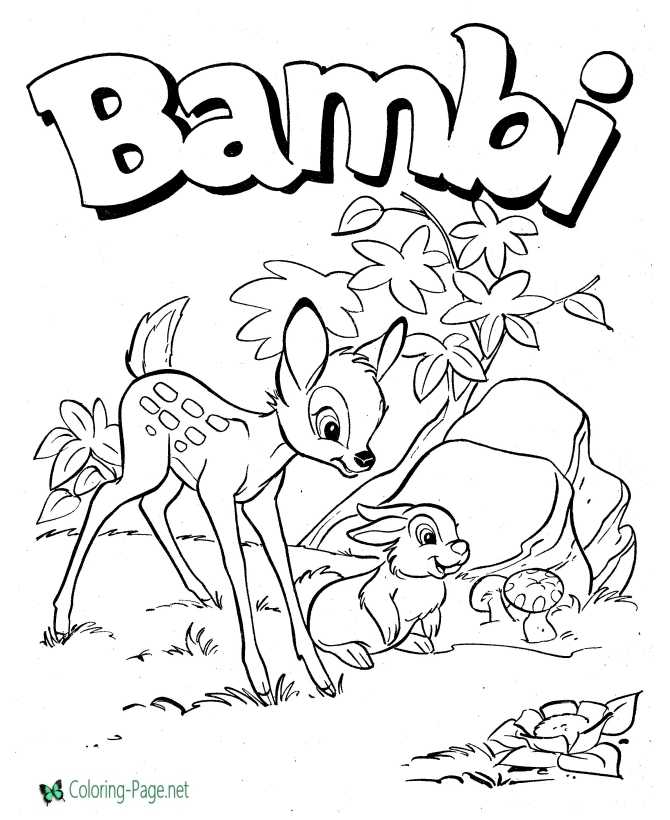 Bambi Coloring Page - Free and Printable
