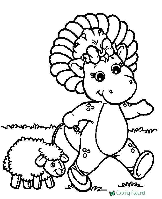 Download Barney Coloring Pages