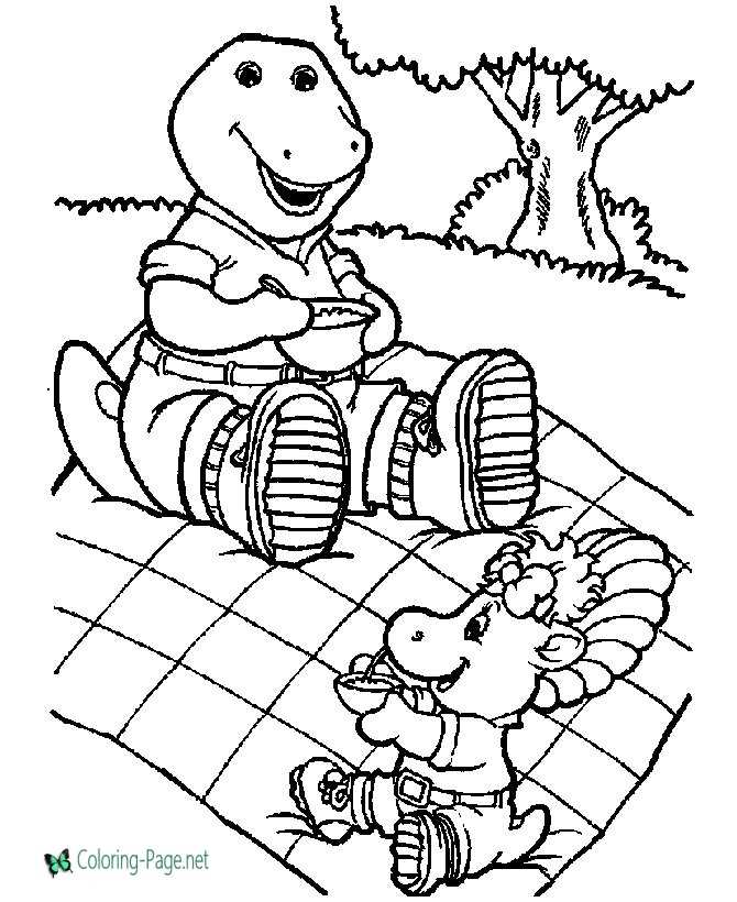 barney and friends coloring pages