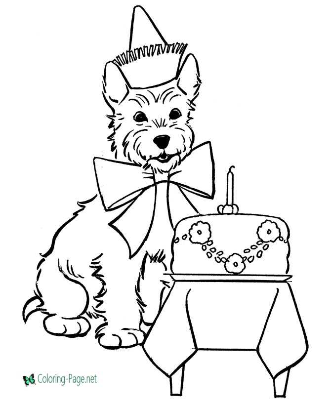 Printable Birthday Coloring Page Animals Coloring Pages