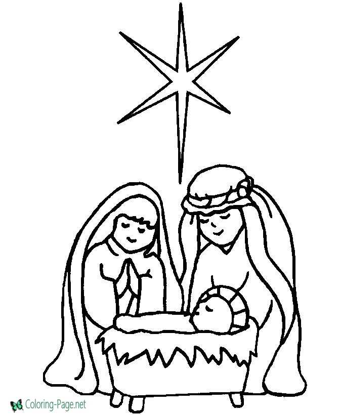 baby jesus in the manger coloring pages