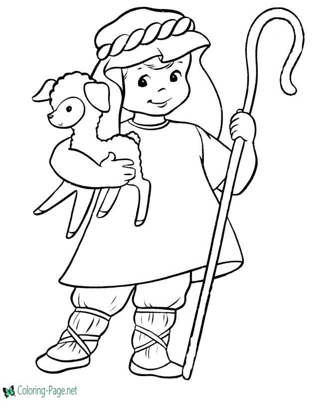 christmas shepherd coloring pages