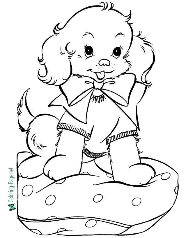 christmas coloring pages puppies