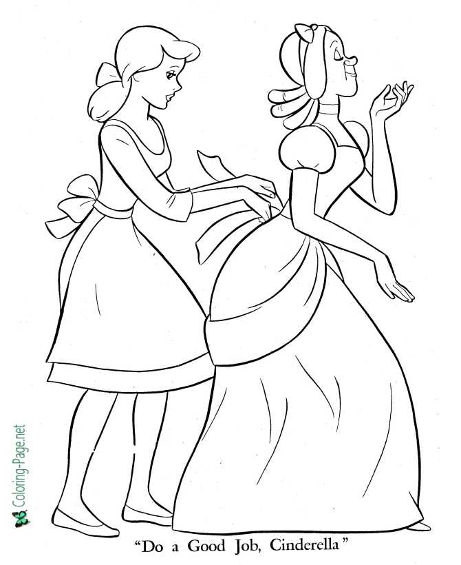 Step-Sisters cinderella coloring page