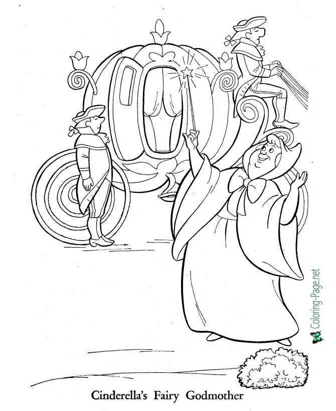 Cinderella Fairy Godmother Coloring Page