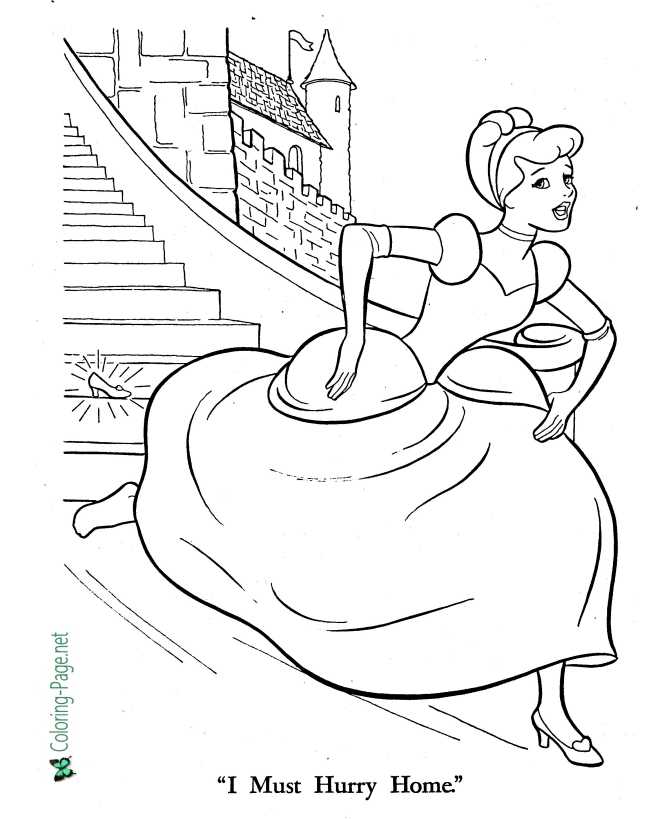 disney princess coloring pages cinderella to print