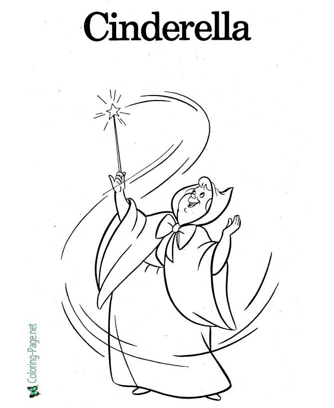 cinderella fairy godmother coloring pages