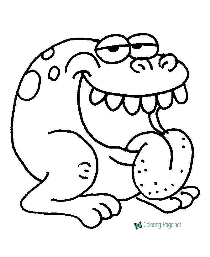Creature Coloring Page - Funny Frog