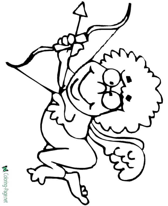 Flying Cupid Coloring Pages