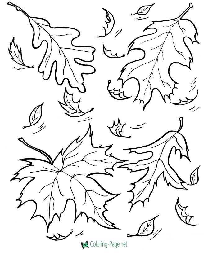 click a picture below for the printable fall coloring page