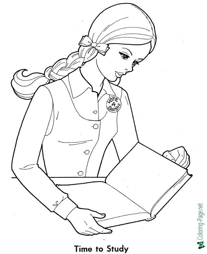 studying coloring pages