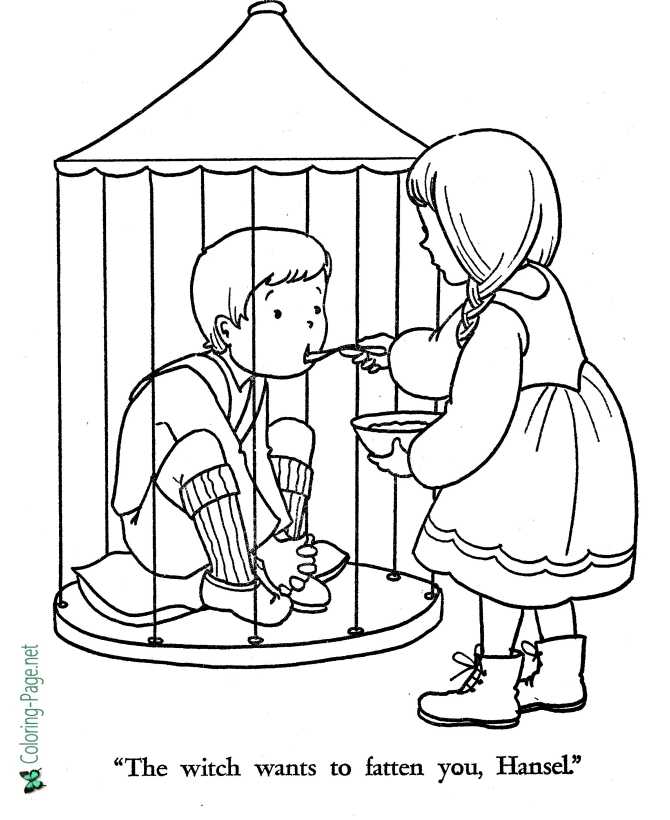 Fairy Tales Hansel and Gretel Coloring Pages