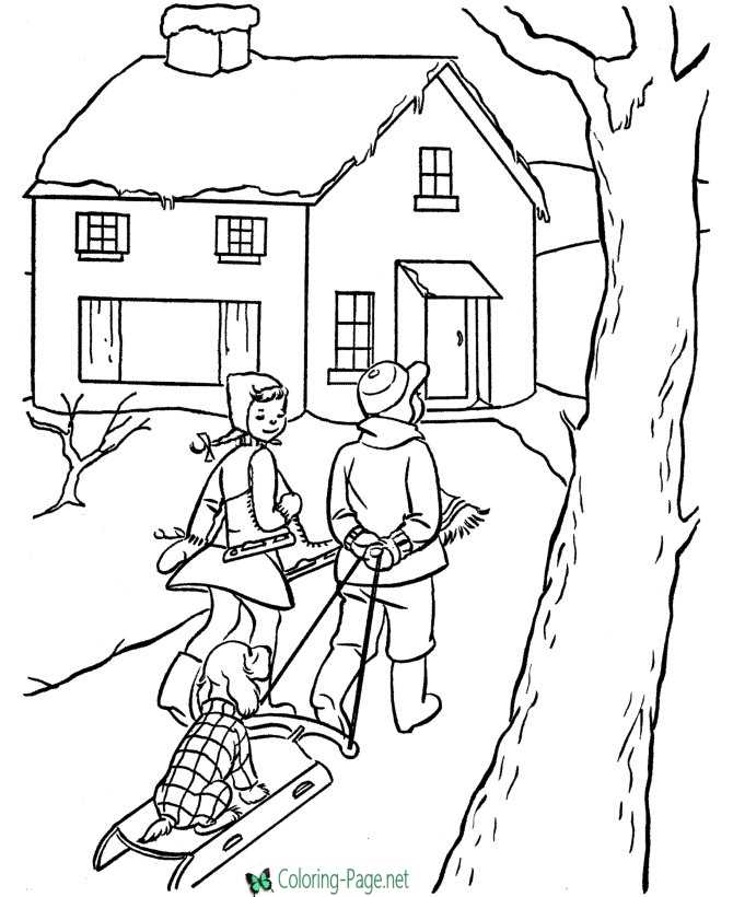 inside house coloring pages