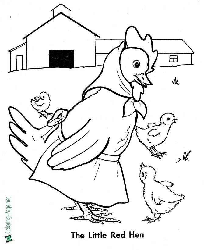 printable Little Red Hen coloring page