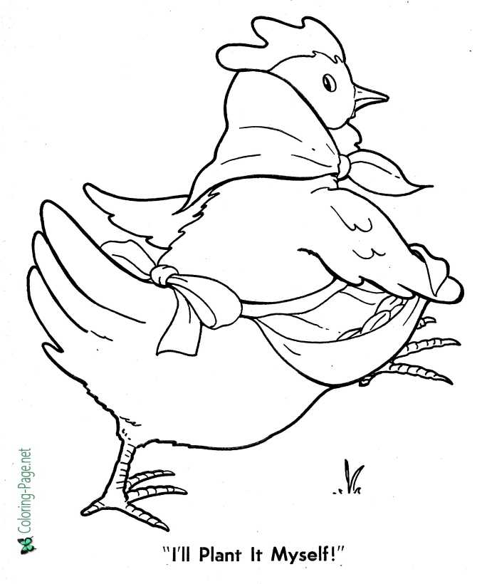 Little Red Hen Fairy Tale Coloring Page 05