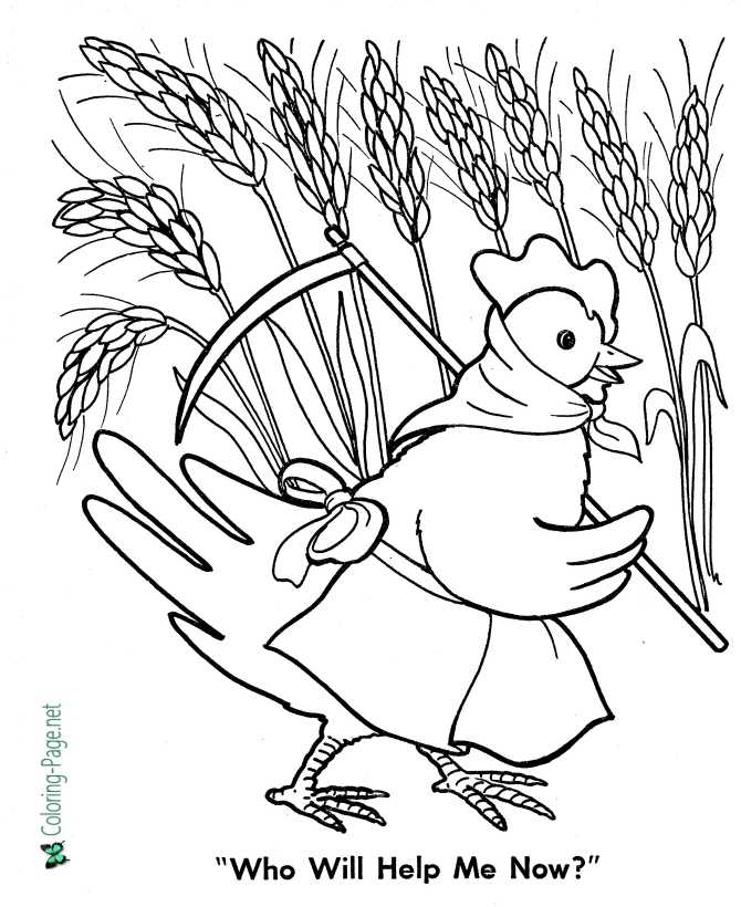 Fairy Tales Little Red Hen Coloring Pages