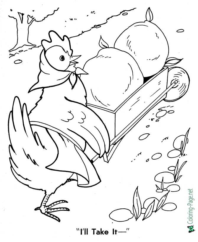 Little Red Hen Colouring Pages Free - canvas-groin