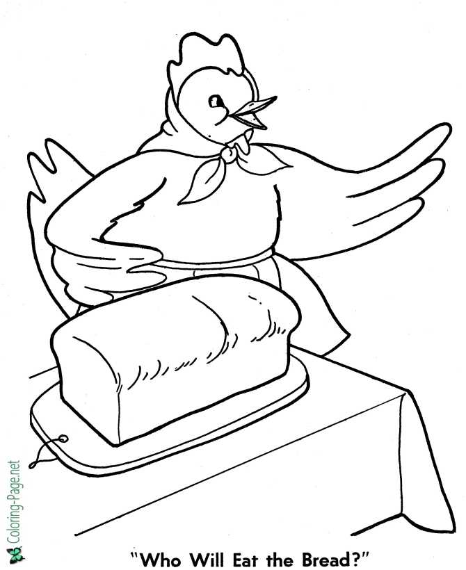 Fairy Tales Little Red Hen Coloring Pages