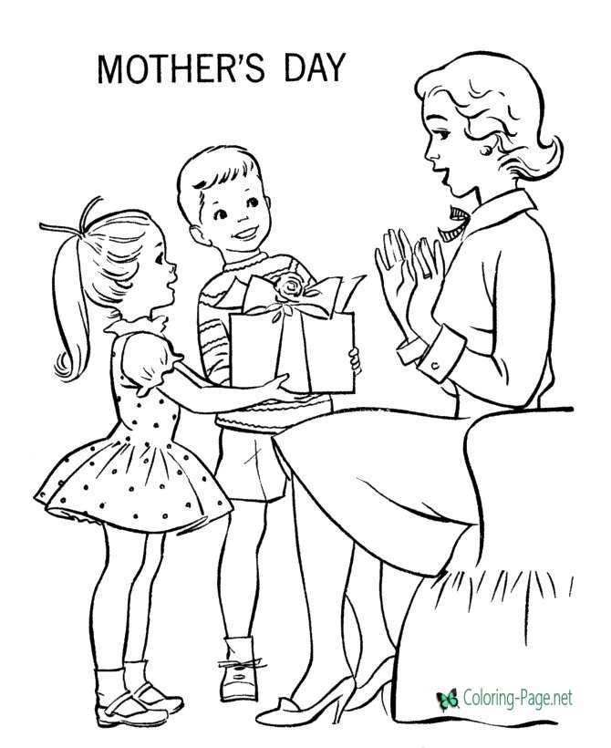 Download Free Mother´s Day Coloring Pages Gift for Mom