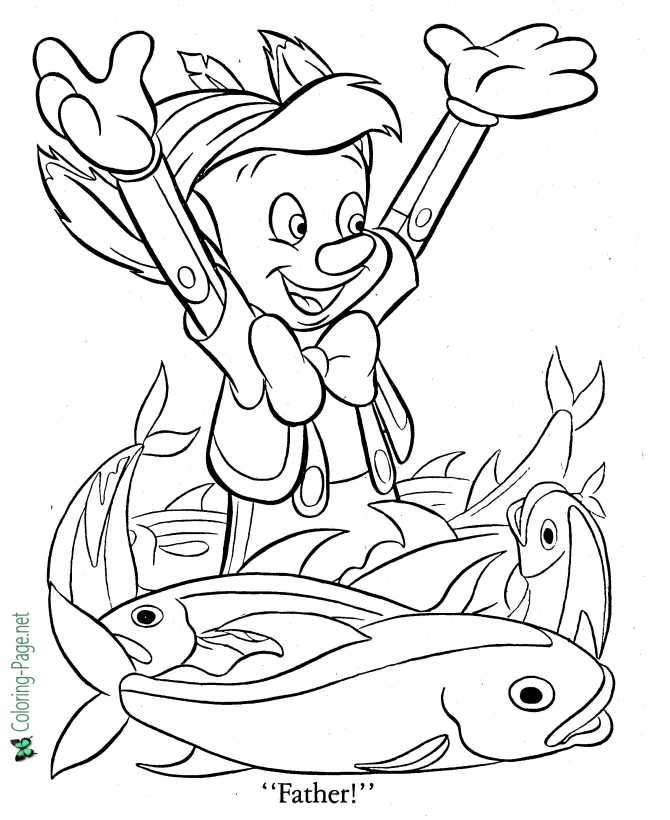 Pinocchio And Jiminy Cricket Coloring Pages