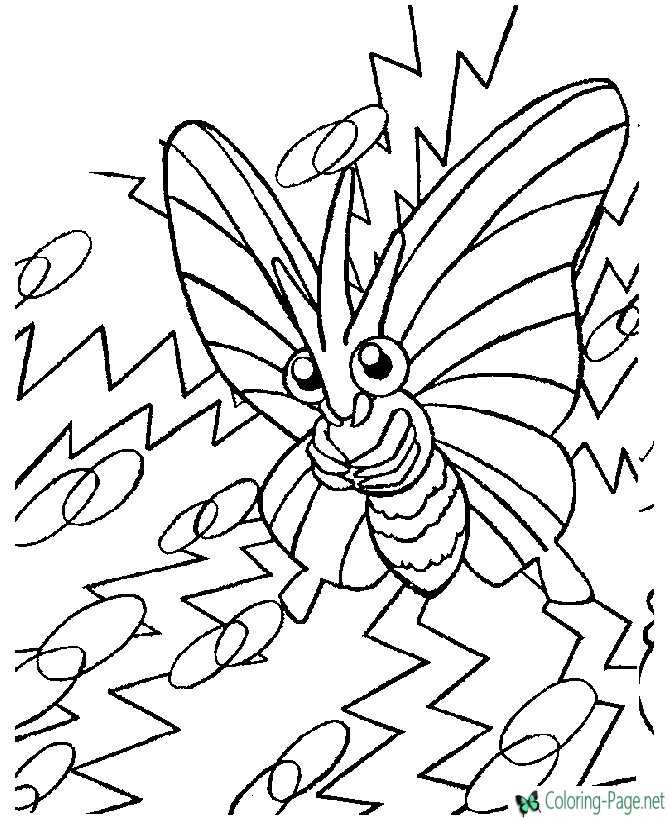 printable pokemon coloring page Butterfly Monster