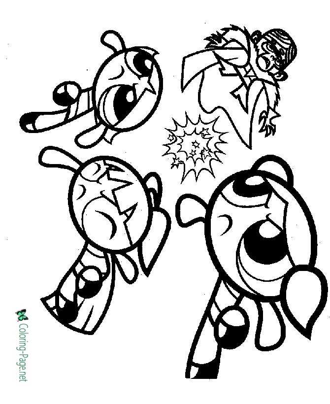 Powerpuff Girls Coloring Page - 01