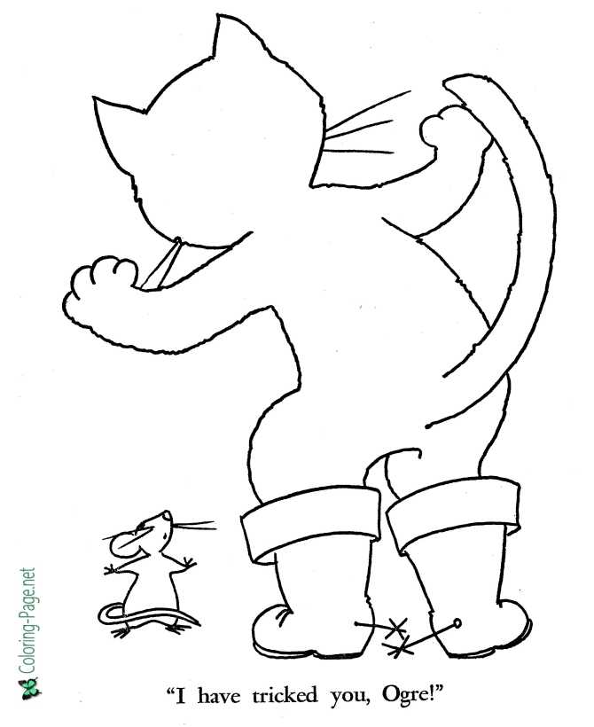Fairy Tales Puss in Boots Coloring Pages