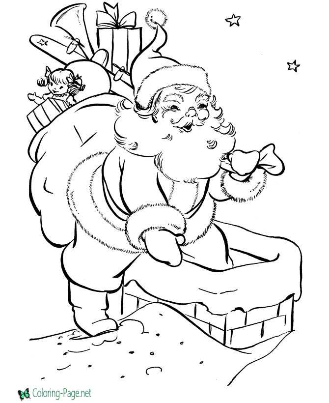 Santa Claus Coloring Pages Christmas Eve