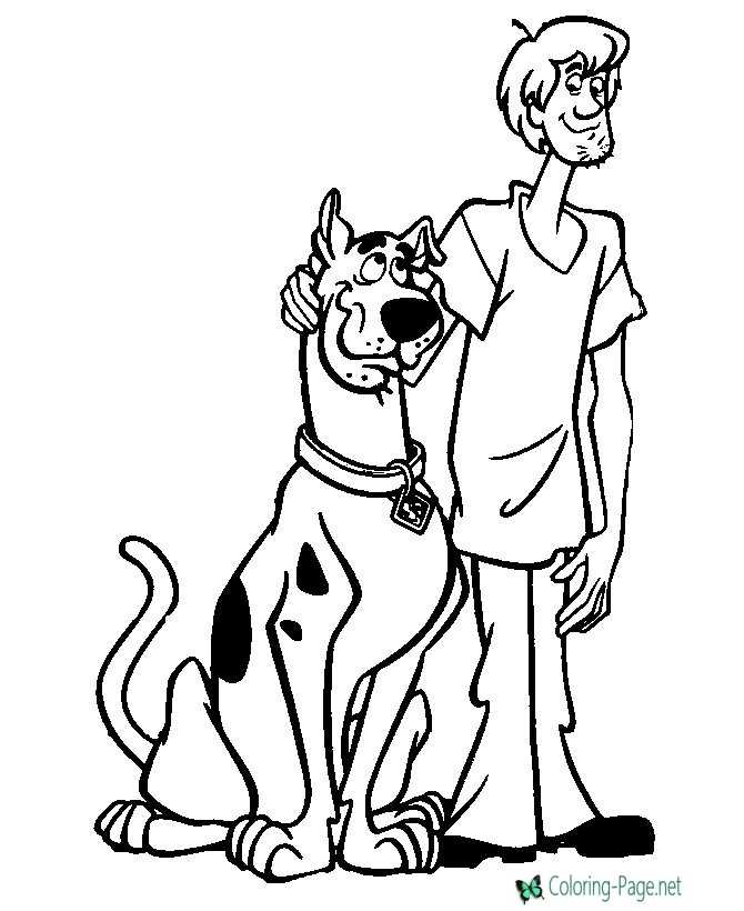Shaggy and Scooby Doo Coloring Page