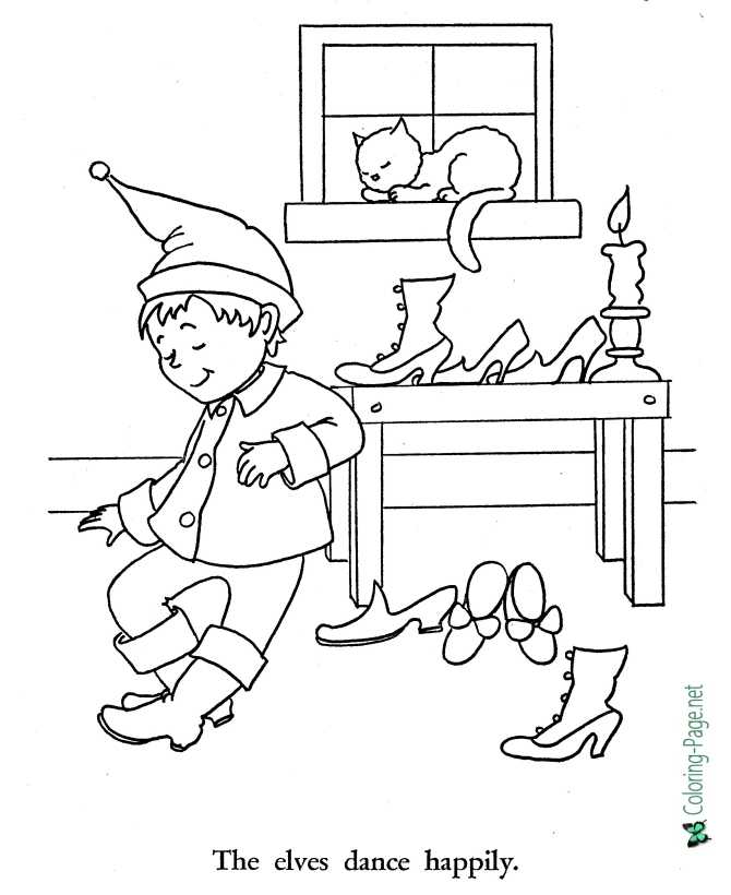 print Shoemaker and the Elves coloring page