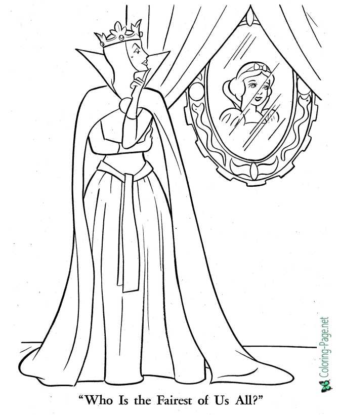 snow white witch coloring pages