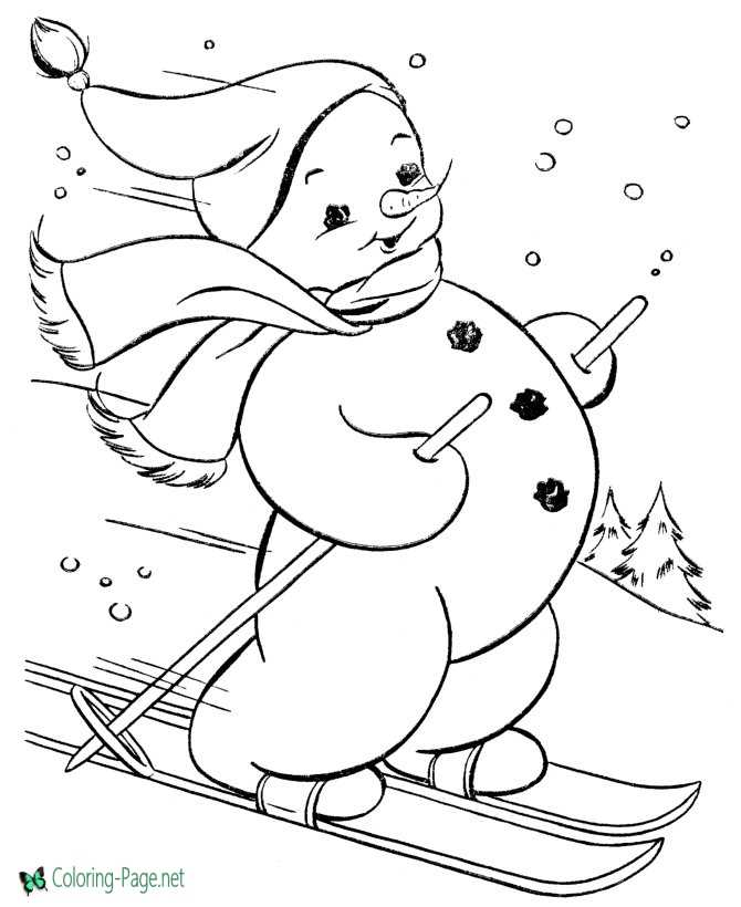 snowman coloring pages for kids printable