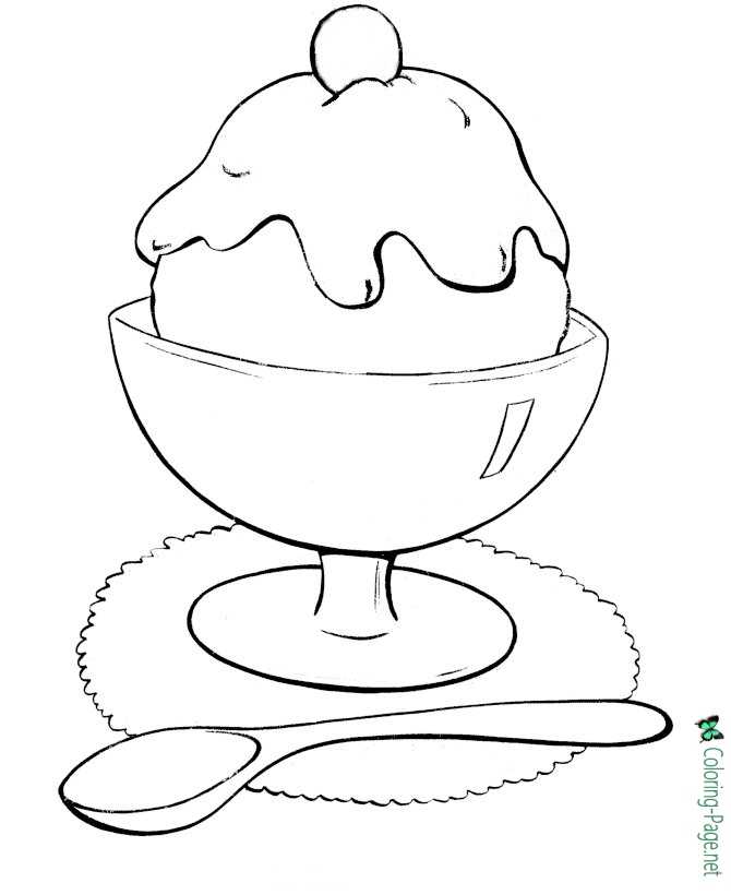 Download Summer Coloring Pages Ice Cream Treat