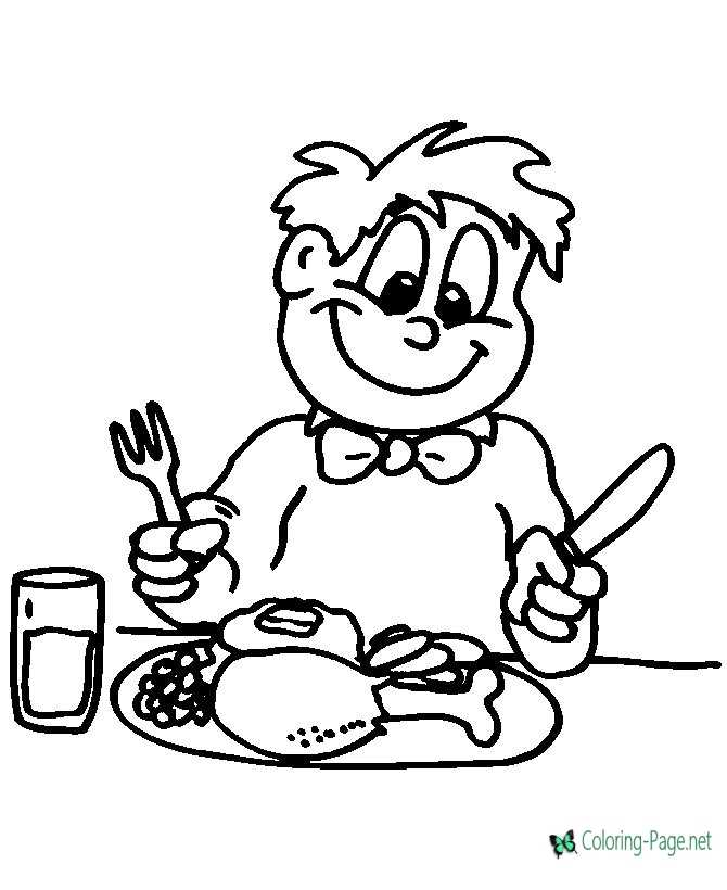 eat breakfast coloring page