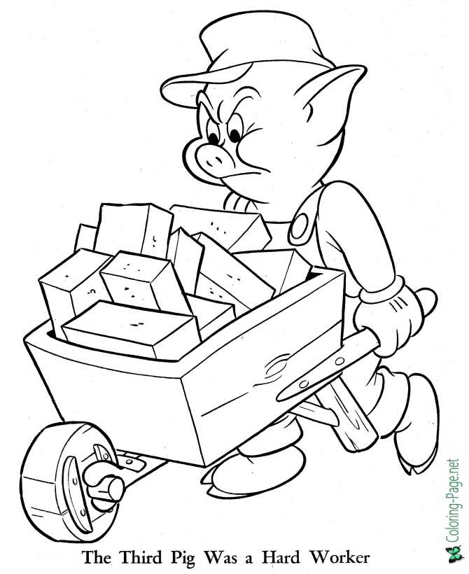 The Three Little Pigs Coloring Pages - Fairy Tales