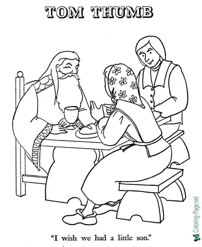 Tom Thumb Coloring Pages - Fairy Tales
