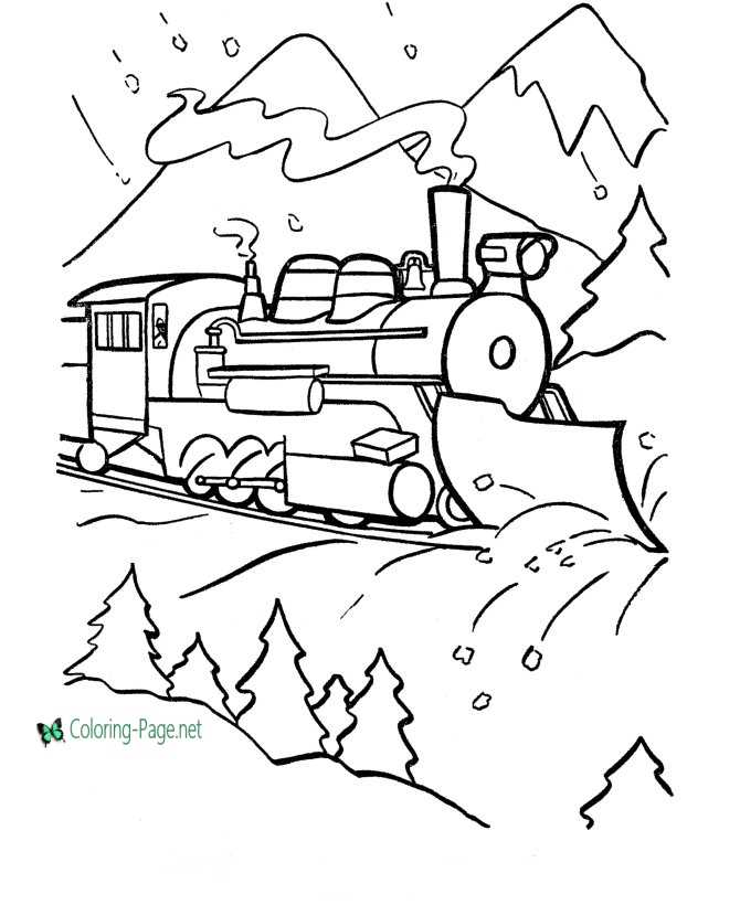 Happy train coloring book, black lines white background, to paint on Craiyon