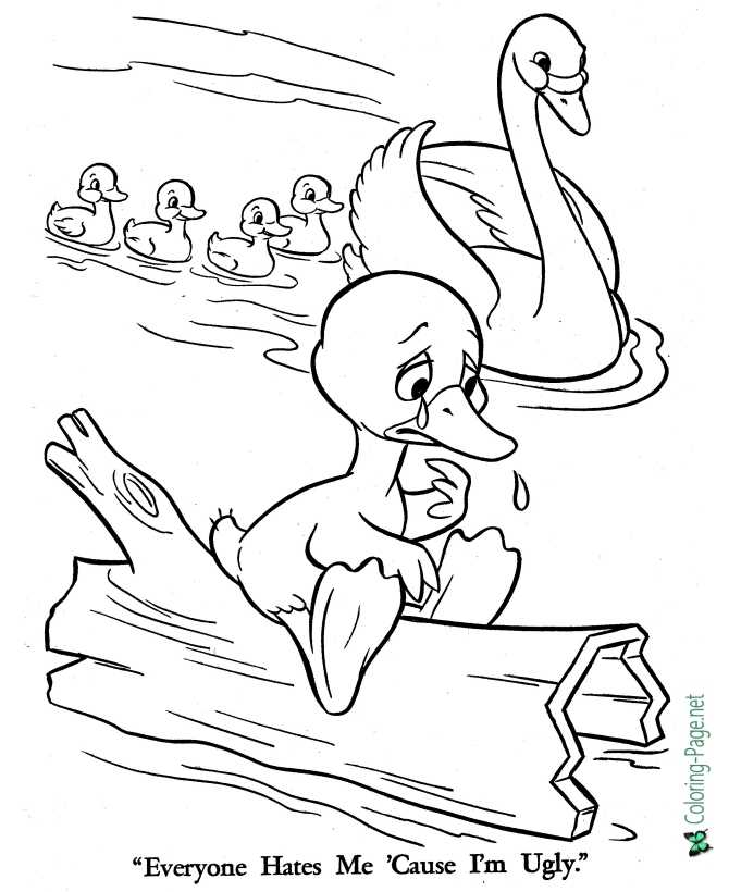 The Ugly Duckling Coloring Pages - Fairy Tales