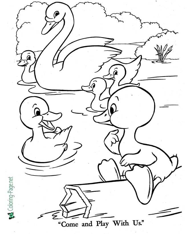 The Ugly Duckling Coloring Page - Play With Us - Fairy Tales