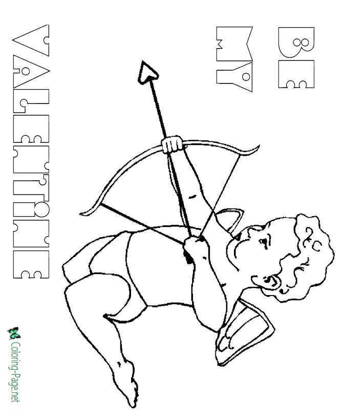 Valentine´s Day Coloring Pages Cupid to Print