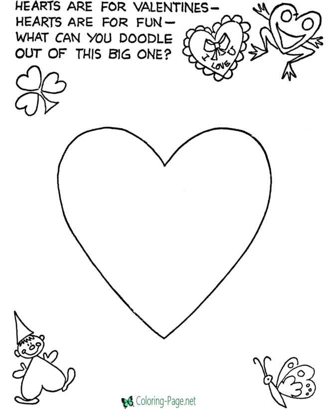 Valentines heart coloring page