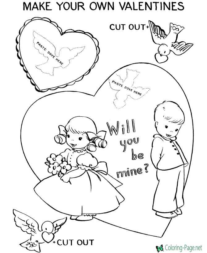 Valentine´s Day picture to color
