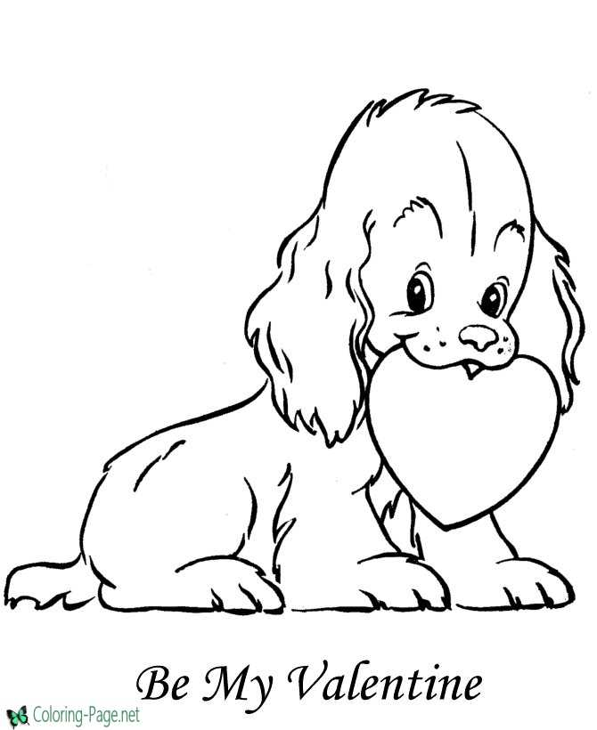 puppy dog valentine s day coloring pages