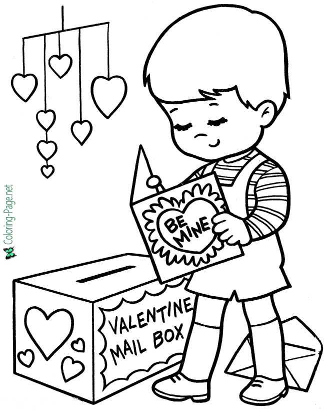 Valentine Card Valentine´s Day Coloring Pages