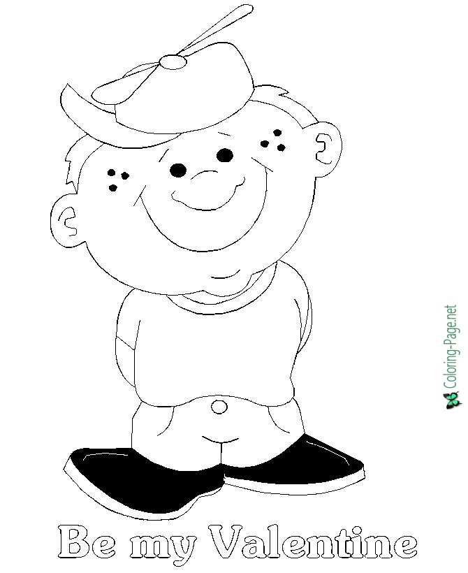 Boy Valentine´s Day Coloring Pages