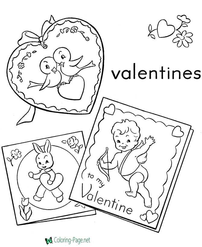 Valentine´s Day Coloring Pages Valentines Cards