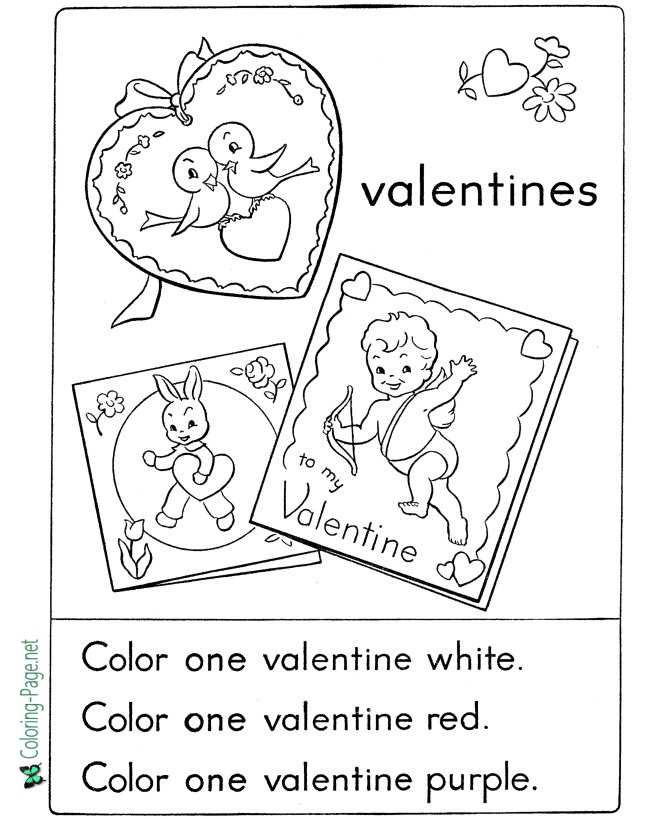 Valentine´s Day Coloring Pages Girls Worksheet