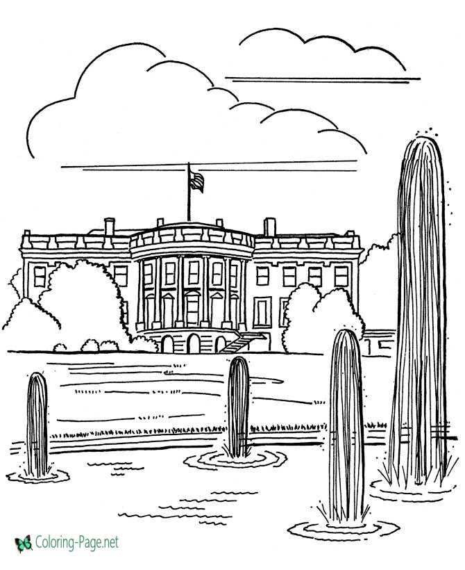 white house drawing for kids
